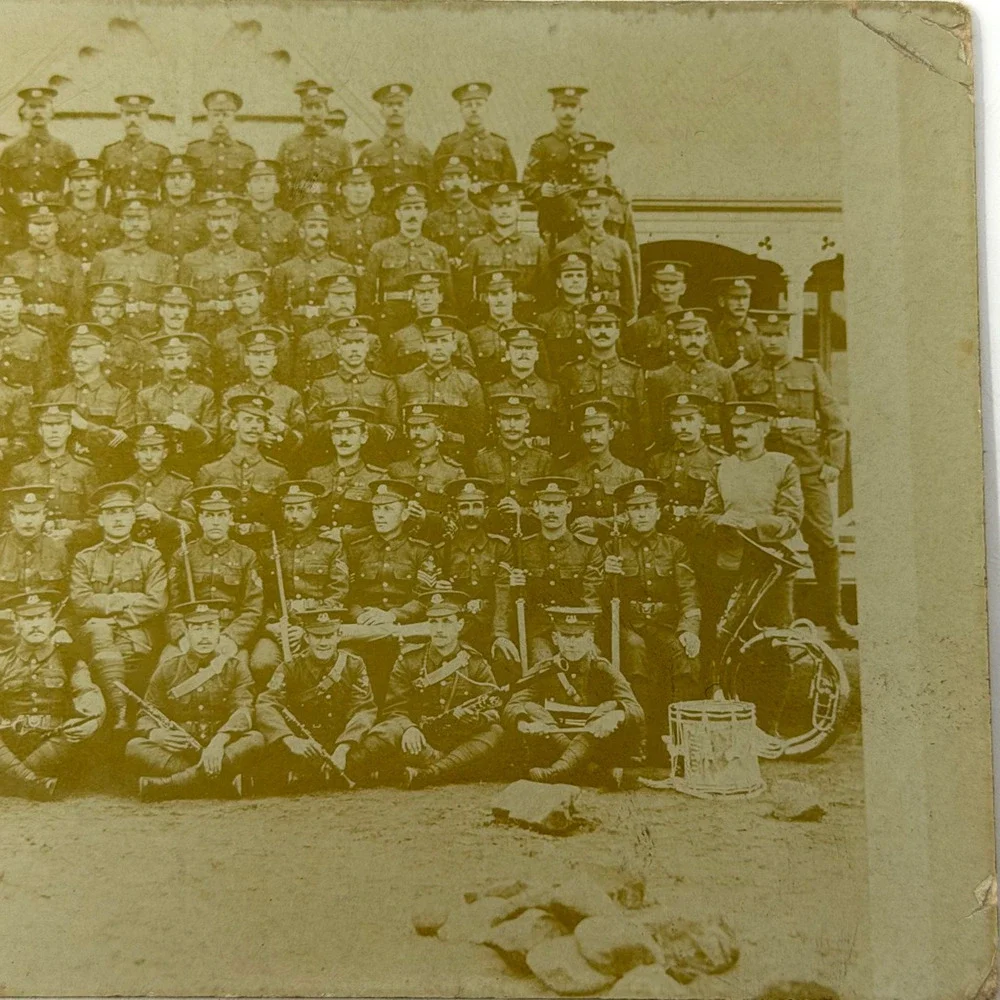 Antique RPPC British Soldiers Group Portrait Postcard Likely WWI Era